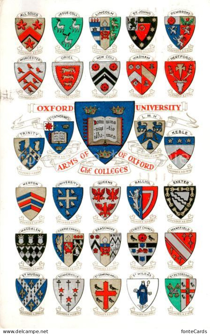 73838408 Oxford  Oxfordshire UK Oxford University Arms Of Oxford The Colleges  - Otros & Sin Clasificación