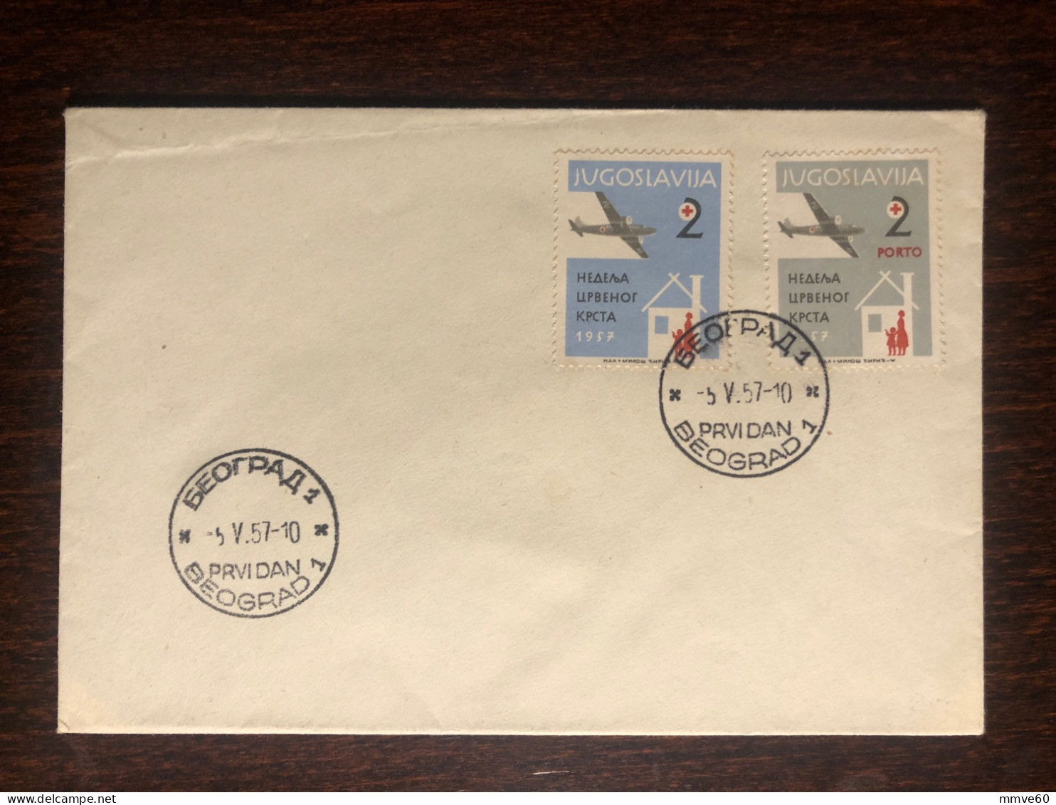 YUGOSLAVIA FDC COVER 1957 YEAR RED CROSS HEALTH MEDICINE STAMPS - FDC