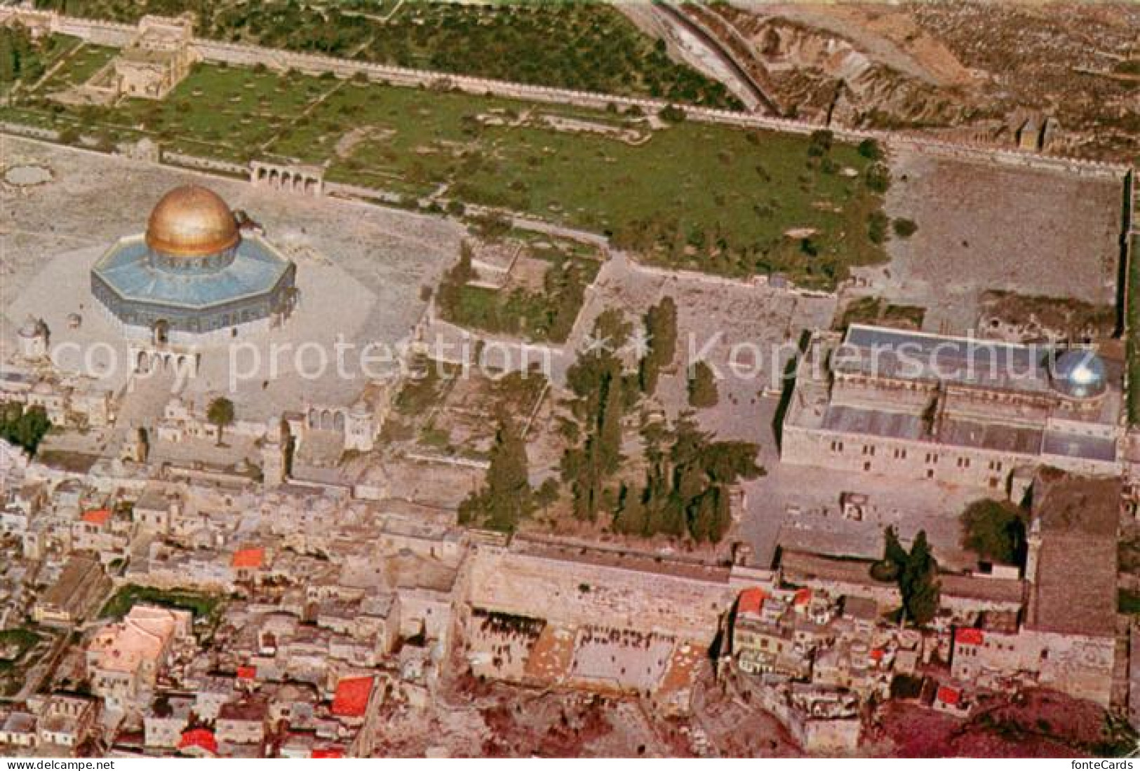 73705899 Jerusalem Yerushalayim Aerial View Of Temple Mount Dome Of The Rock El  - Israël