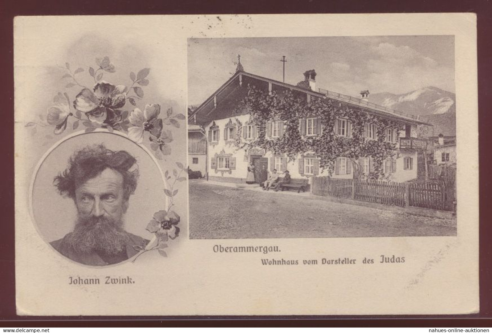Deutsches Reich Ansichtskarte Oberammergau Johann Zwink Judas Darsteller Mit - Briefe U. Dokumente
