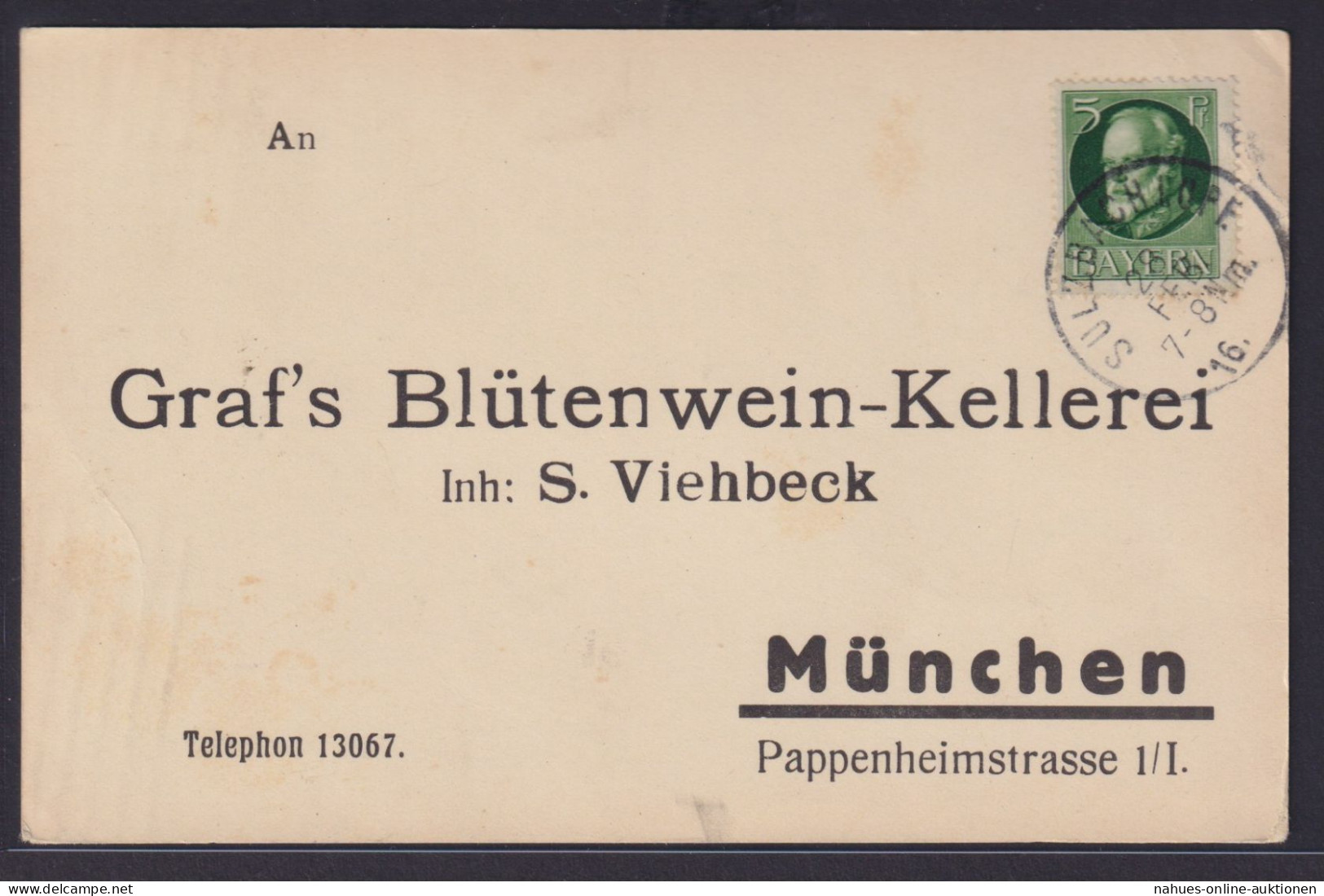 Altdeutschland Bayern Heimat Alkohol Grafs Blütenwein Kellerei München Reklame - Postal  Stationery