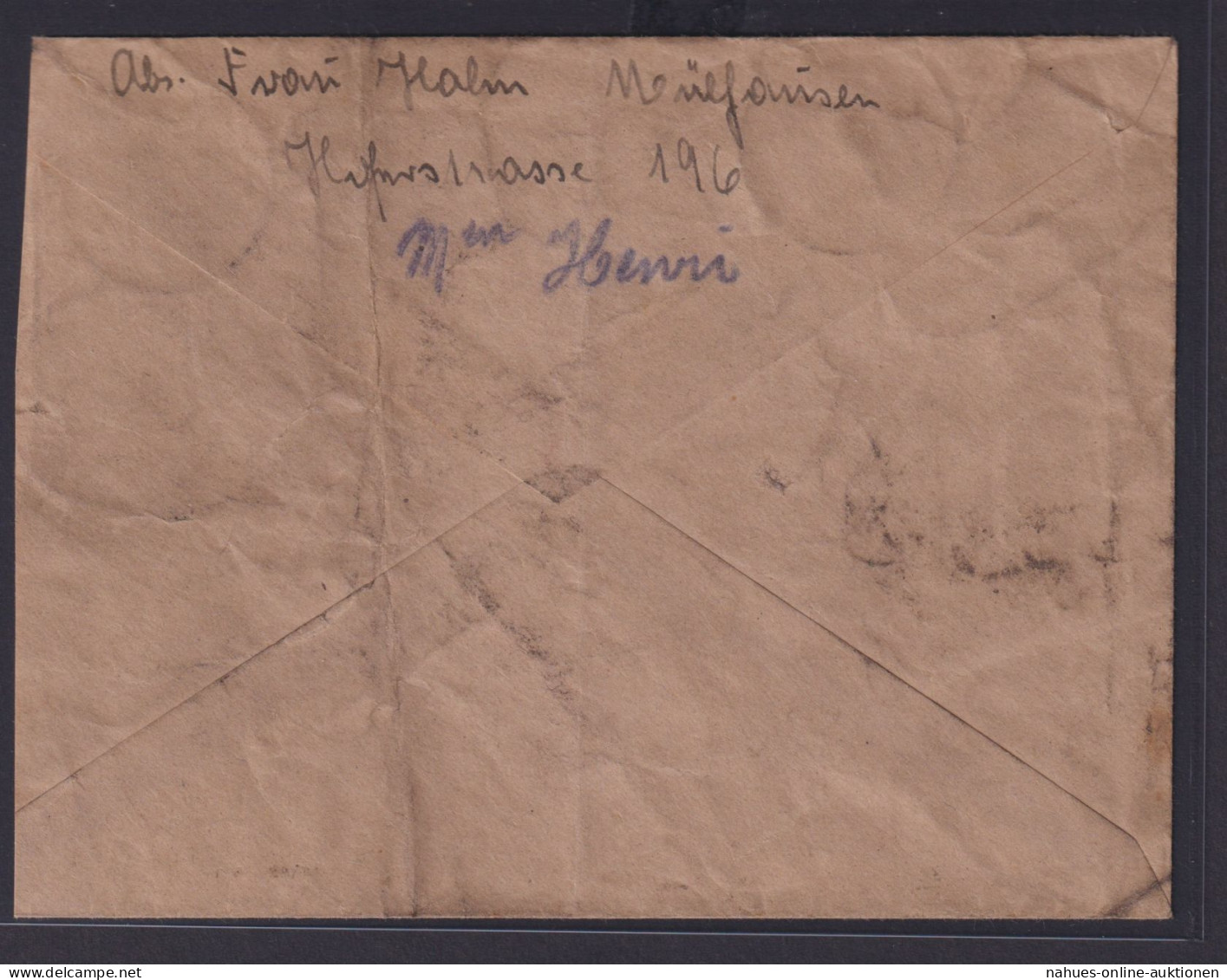 Besetzung Elsaß Eilboten Brief MIF Hindenburg Mülhausen Nach Witznau Waldshut - Bezetting 1938-45