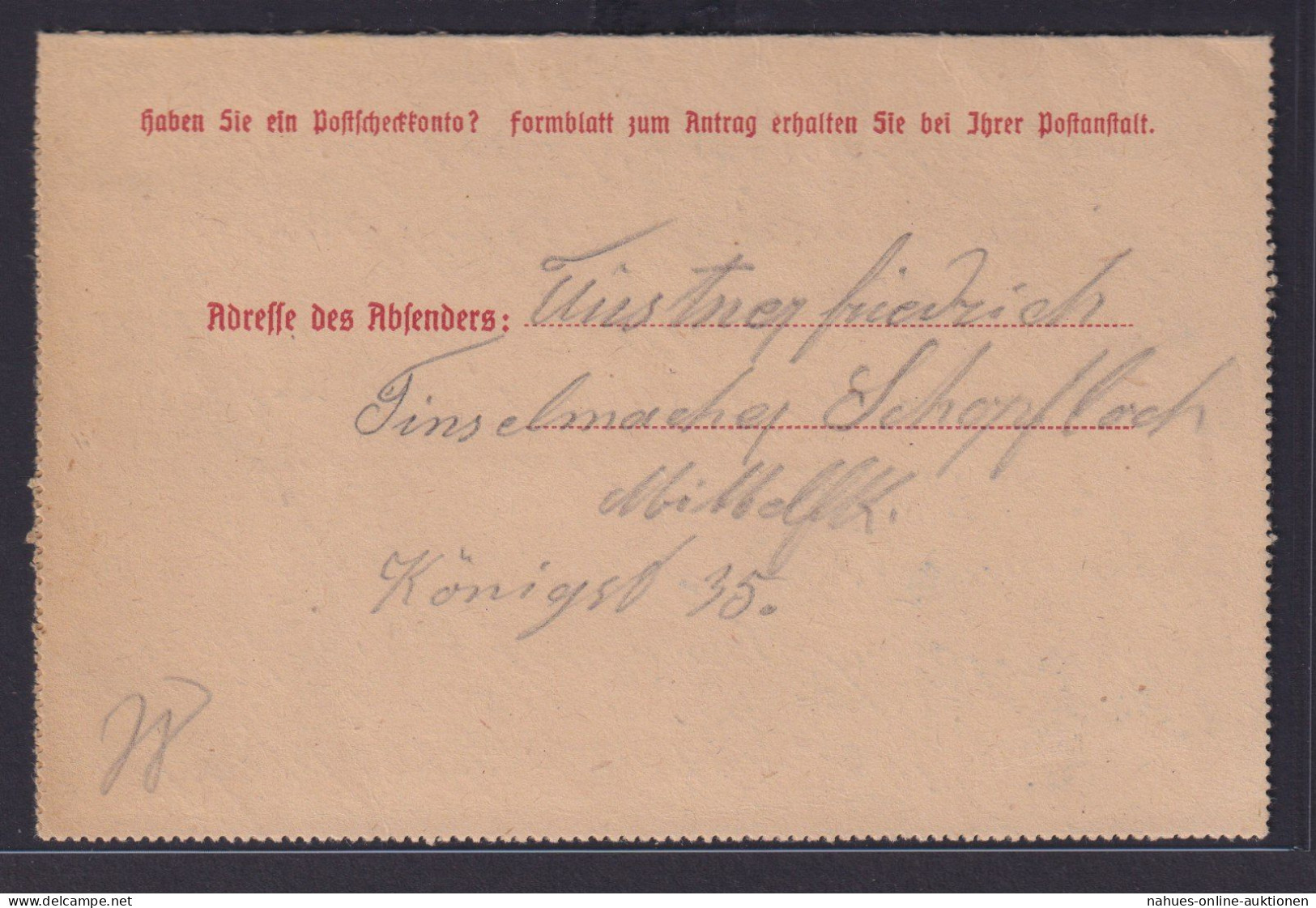 Altdeutschland Bayern Ganzsache Kartenbrief Schopfloch Nach Ansbacg 4.2.1919 - Enteros Postales