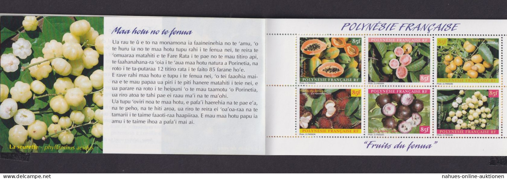 Frankreich Französisch Polynesien Kolonien Markenheftchen 788-799 Früchte Luxus - Covers & Documents