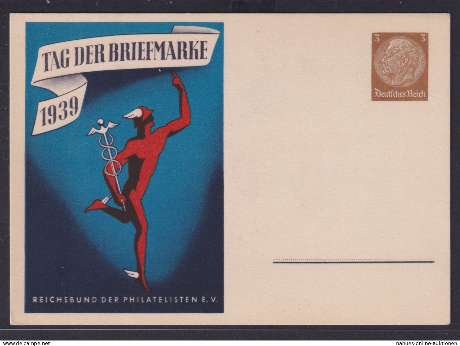 Deutsches Reich Privatganzsache Philatelie Tag Der Briefmarke 1939 Reichbund Der - Altri & Non Classificati
