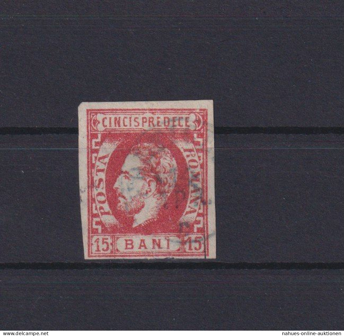 Rumänien Fürst Karl I. 30 15 Bani Rot Gestempelt Kat. 250,00 Ausgabe 1871 - Brieven En Documenten