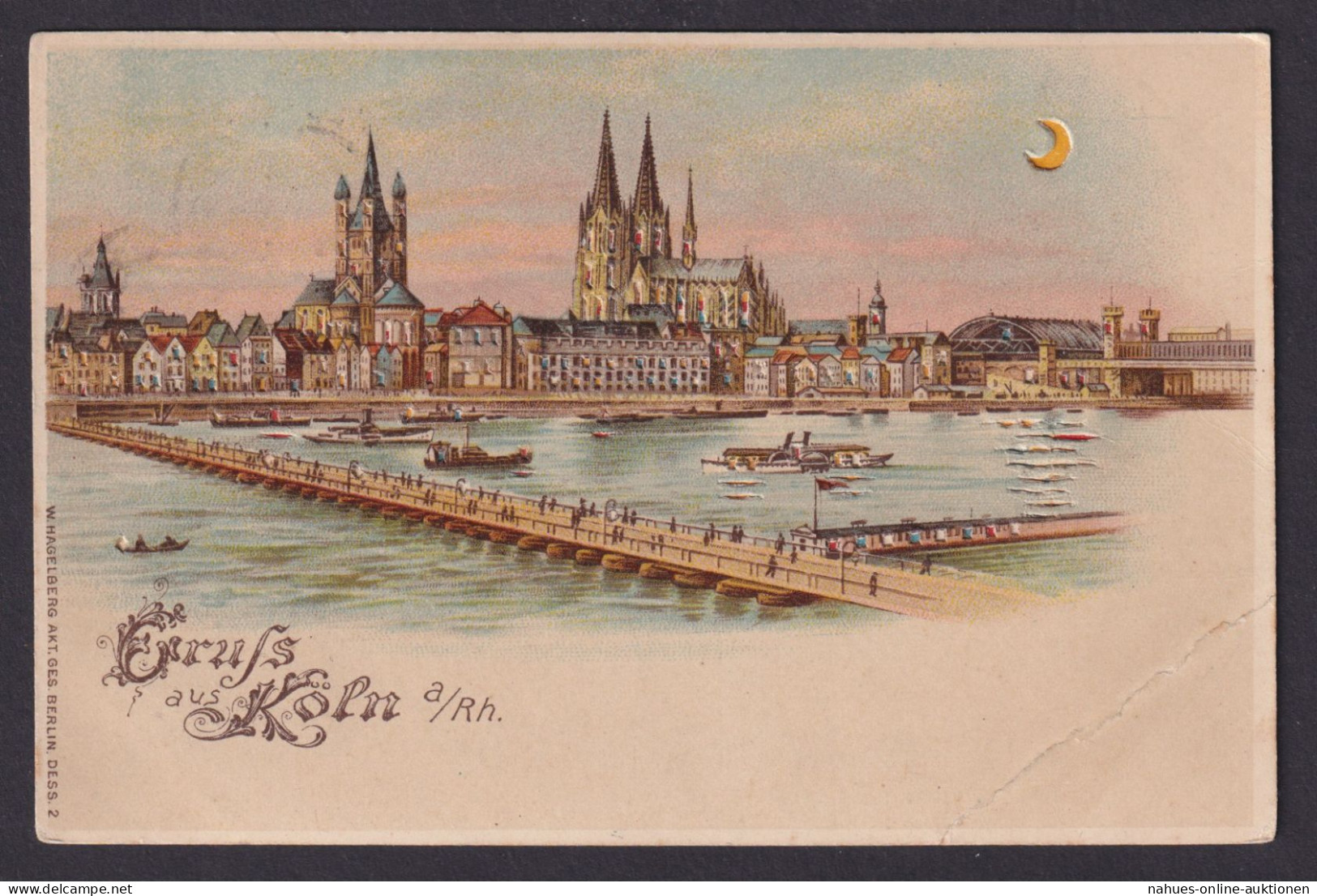 Litho Ansichtskarte Köln Rhein NRW Künstlerkarte Halt Gegen Das Licht Wiesdorf - Contre La Lumière