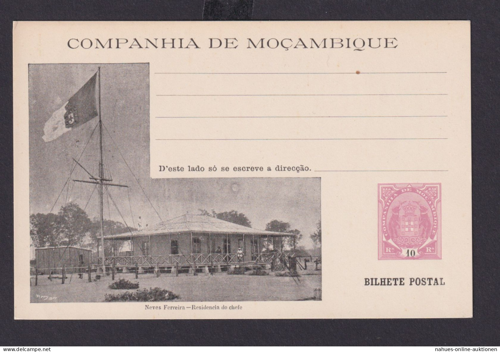 Mosambik Mocambique 10 Reis Africa Portugal Colonies Postal Stationery Picture - Covers & Documents