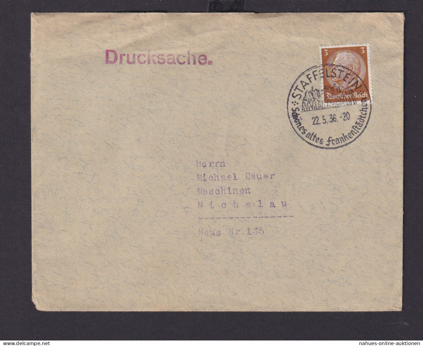 Deutsches Reich Drittes Reich Briefe SST Staffelstein Schönes Altes - Cartas & Documentos