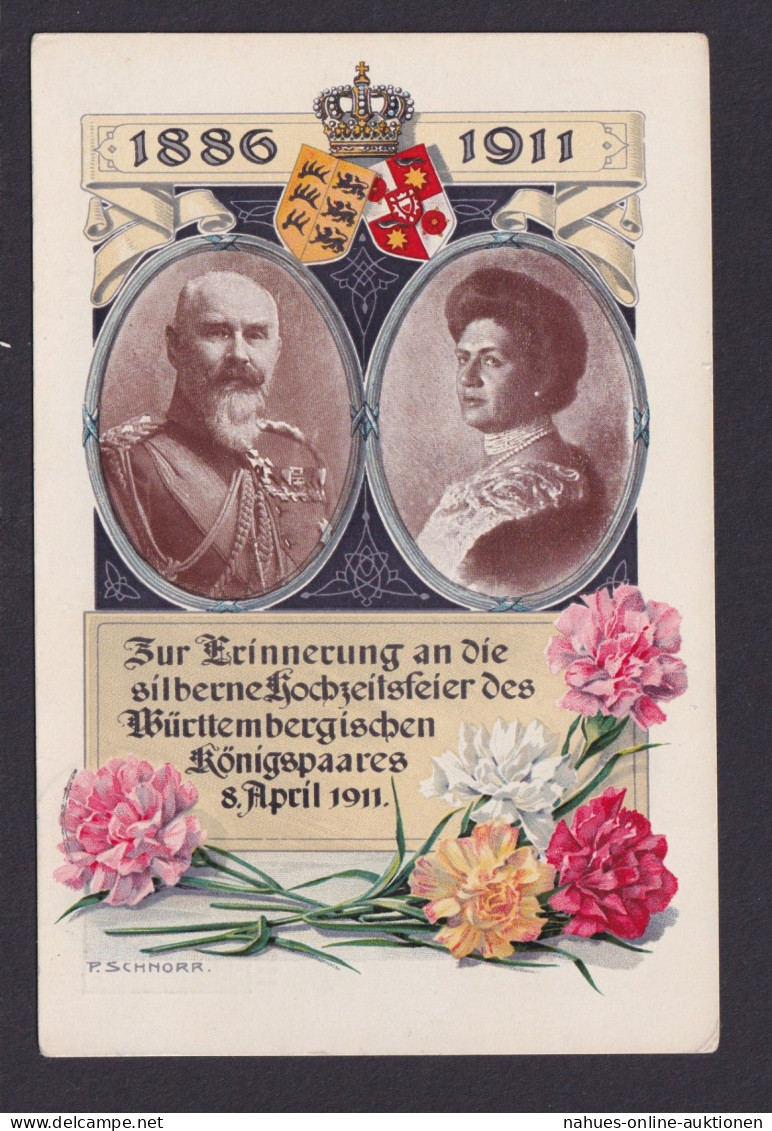 Deutsches Reich Privatganzsache Königspaar Württemberg Eningen N Tuttlingen 1911 - Autres & Non Classés