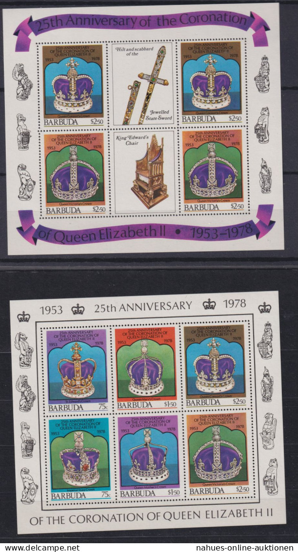 Briefmarken Barbuda 2 Blöcke Luxus Postfrisch Souvenir Sheet MNH - Antigua Y Barbuda (1981-...)