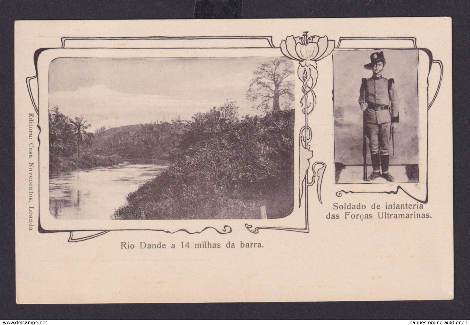 Militaria Ansichtskarte Afrika Angola Portugal Kolonien Jugendstil Infanterie - Unclassified