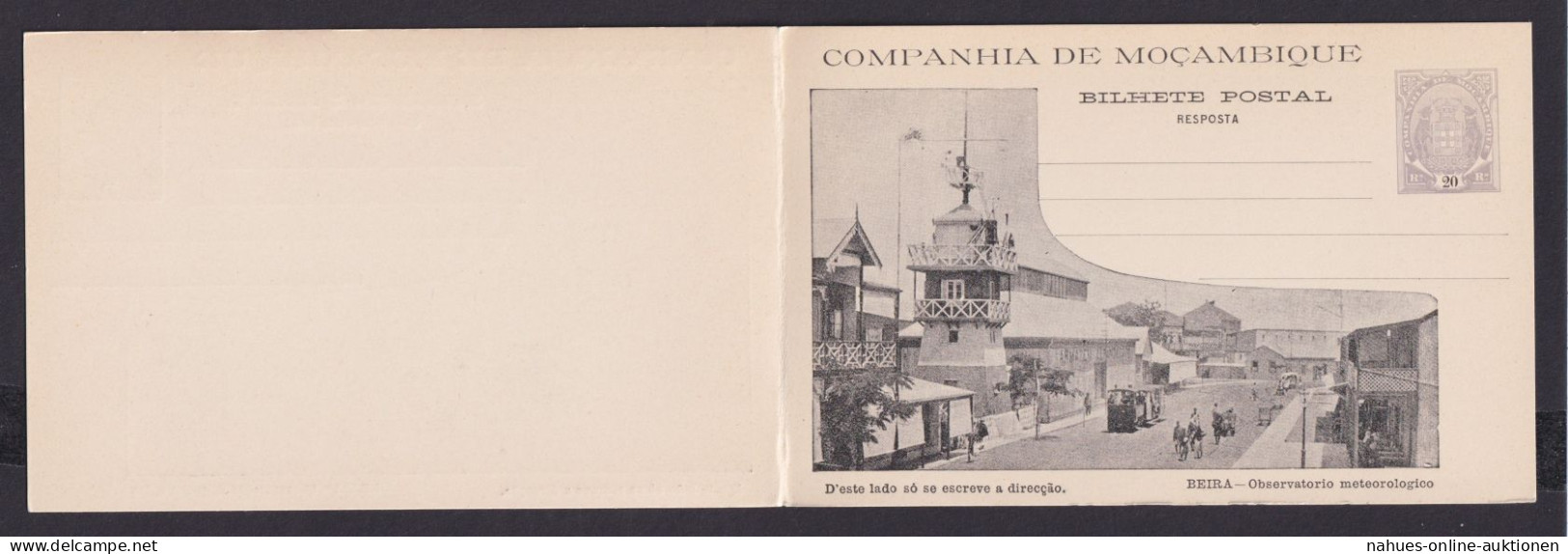 Mosambik Mozambique Afrika Portugal Kolonien Selt. Bild Ganzsache Doppelkarte - Cartas & Documentos