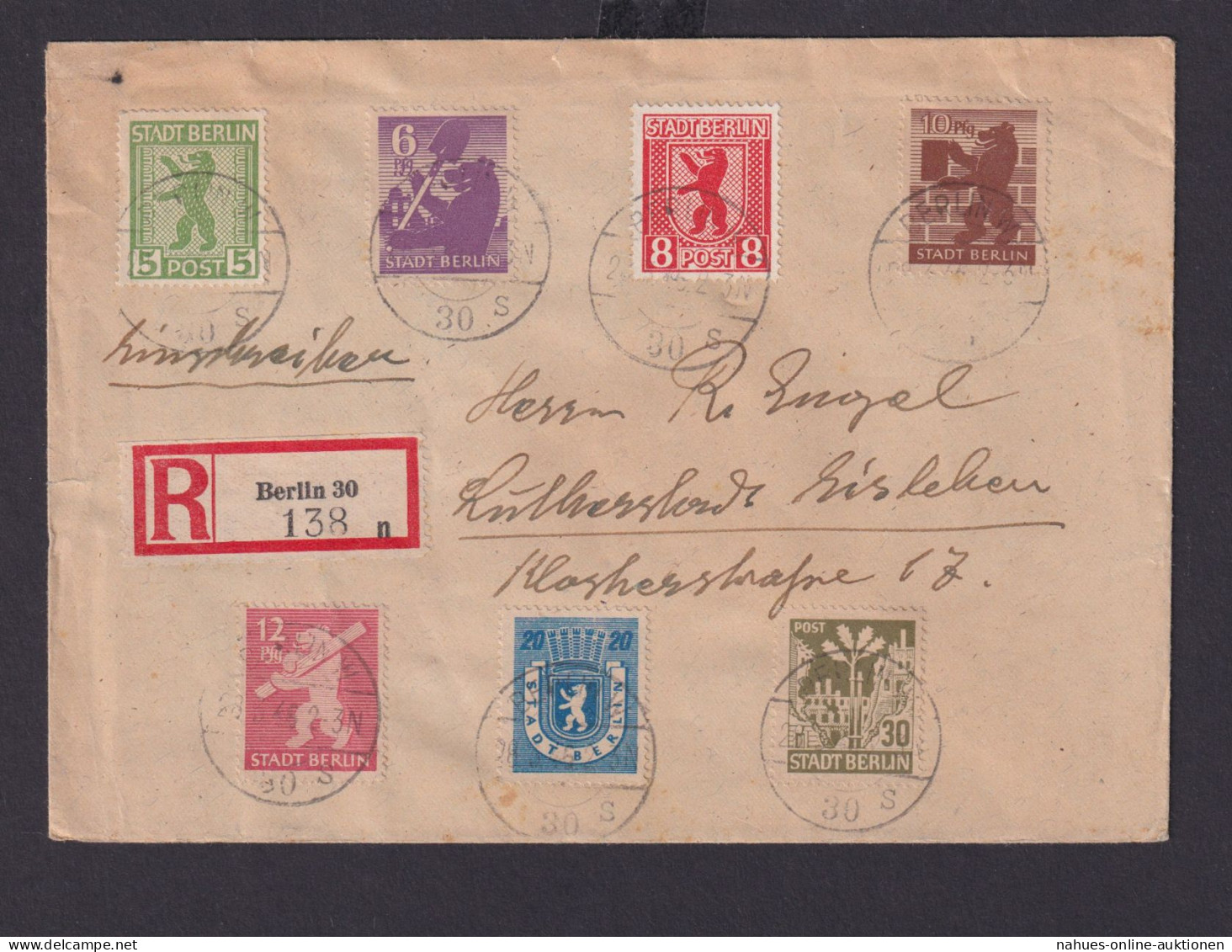 Briefmarken Plattenfehler SBZ R Brief Berlin Lutherstadt Eisleben Satzbrief 1-7 - Andere & Zonder Classificatie