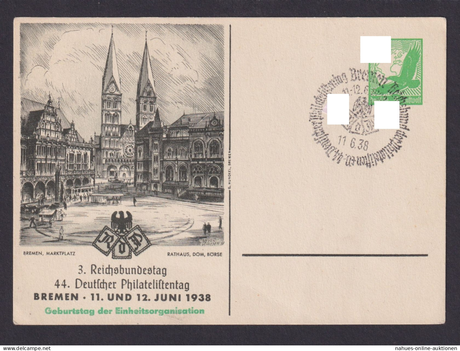 Deutsches Reich Privatganzsache Philatelie Flugpost 5 Pfg. Adler Selt SST Bremen - Autres & Non Classés