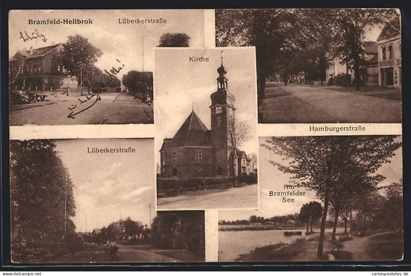 AK Bramfeld-Hellbrok, Lübeckerstrasse, Hamburgerstrasse, Kirche  - Bramfeld