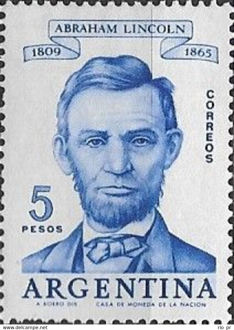 ARGENTINA - BIRTH SESQUICENTENNIAL OF ABRAHAM LINCOLN (1809-1865), STATESTAM AND FORMER USA PRESIDENT 1960 - MNH - Nuovi