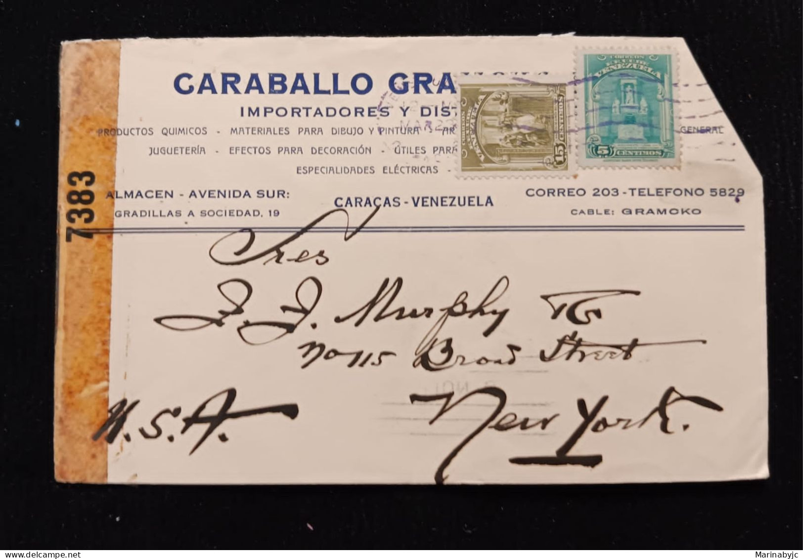 C) 1974, VENEZUELA, AIR MAIL FROM CARABALLO GRA, SENT TO THE UNITED STATES, WITH DOUBLE STAMP. XF - Autres & Non Classés