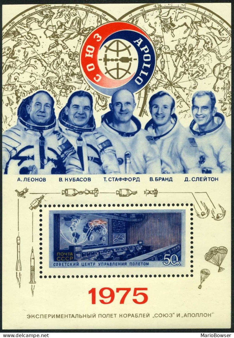 Russia 4342,MNH.Michel 4375 Bl.105. Apollo-Soyuz Space Test Project,1975. - Nuovi