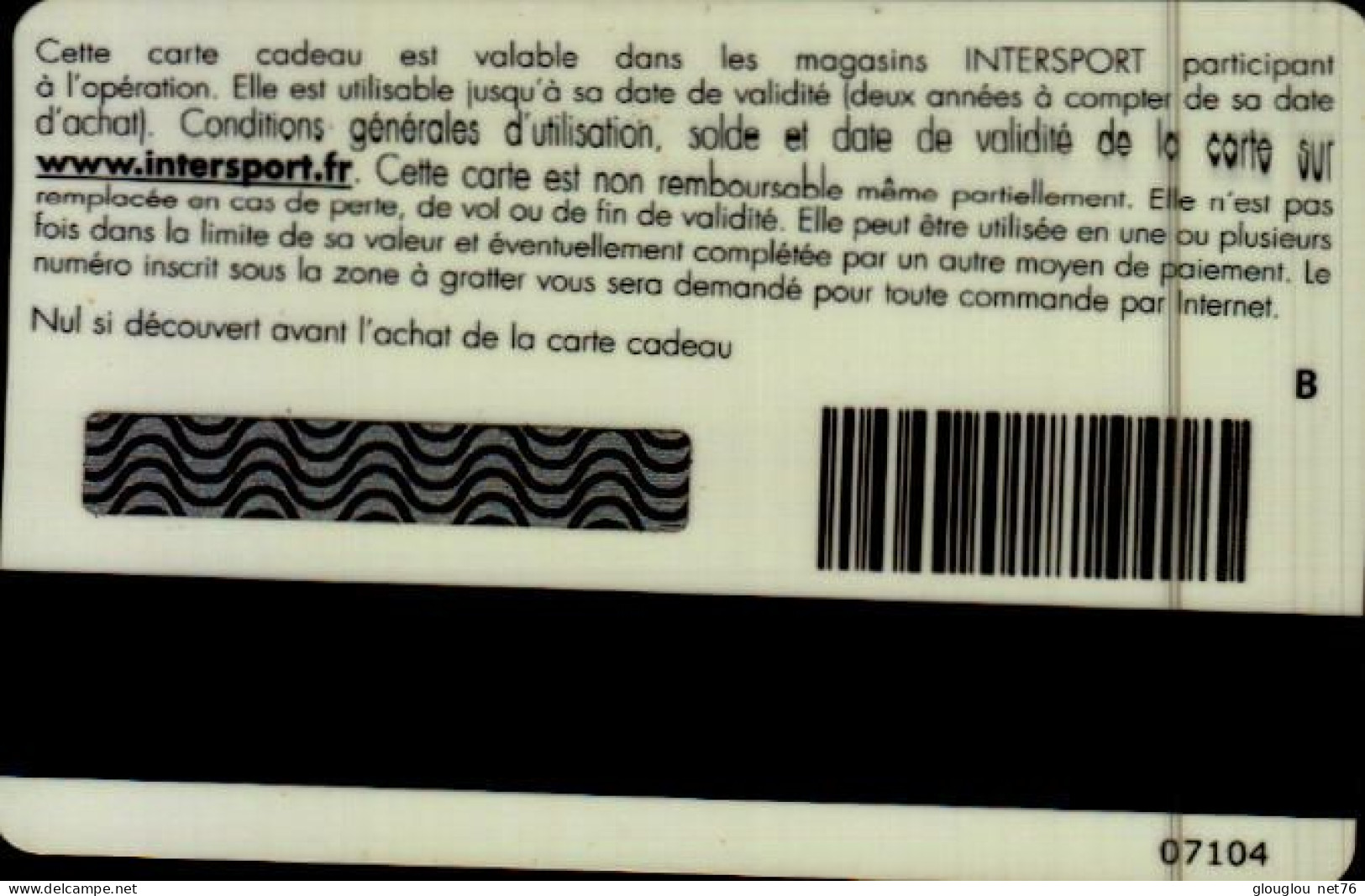 CARTE CADEAU...INTERSPORT...ROMAIN BARRAS - Gift And Loyalty Cards