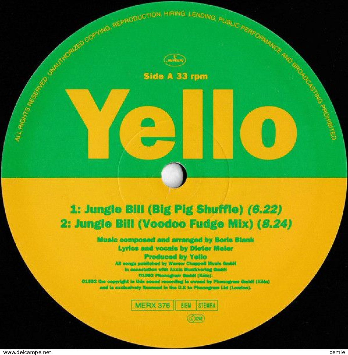 YELLO  JUNGLE  BILL - 45 Rpm - Maxi-Singles