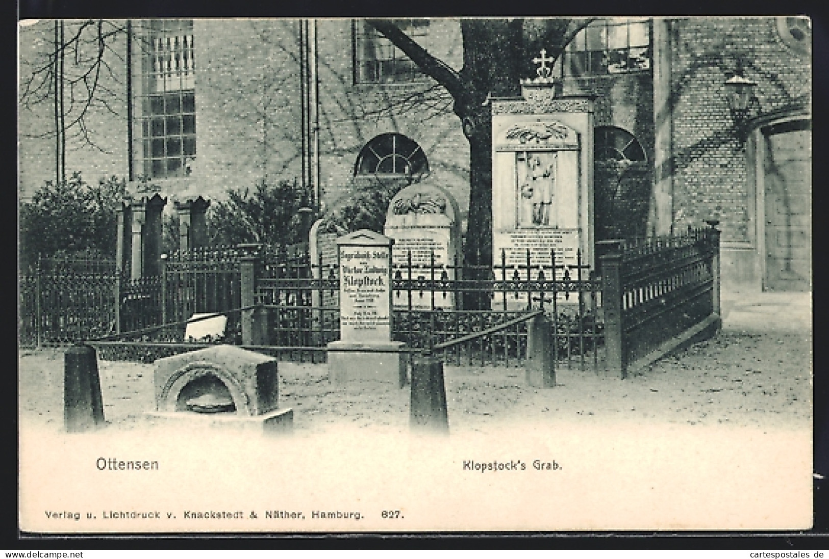 AK Ottensen, Klopstocks Grab, Friedhof  - Altona
