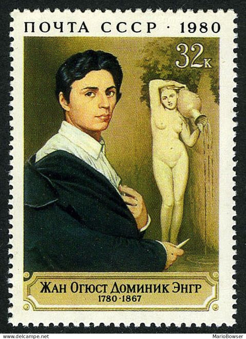 Russia 4858 2 Stamps, MNH. Jean Auguste Dominique Ingres, French Painter, 1980. - Nuovi