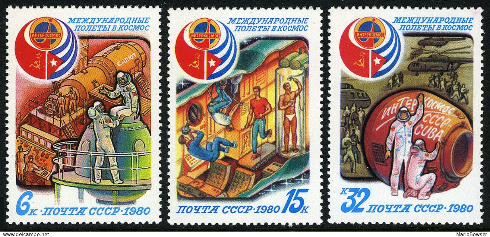 Russia 4865-4867, MNH. Michel 4994-4996. Intercosmos Space Program, 1980. - Ungebraucht