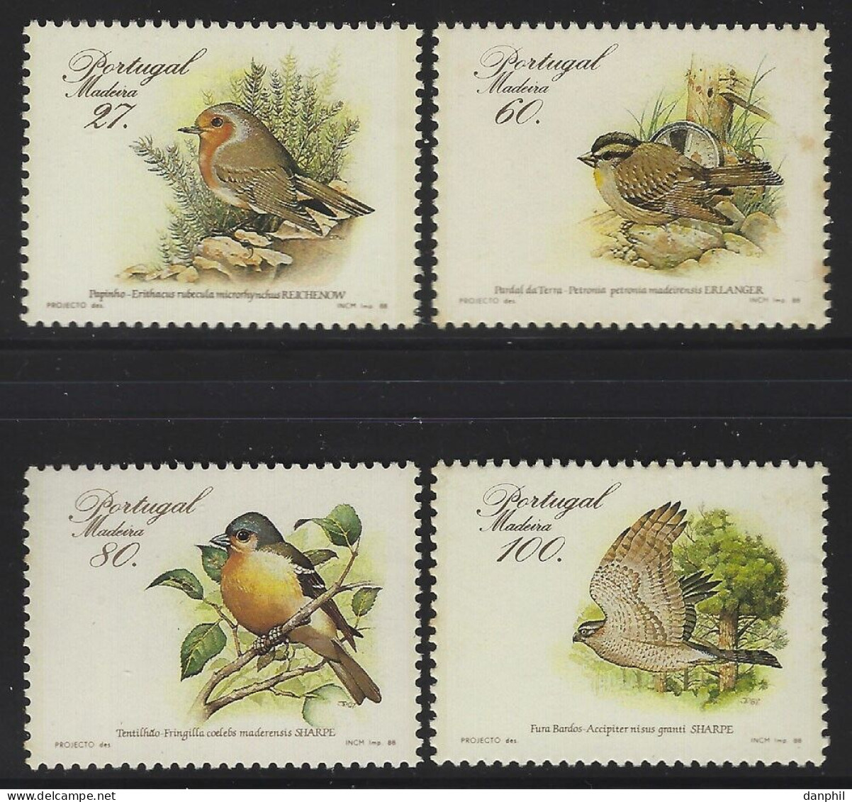 Portugal Madeira 1988, Mint, "Birds" Mi 119A-22A €8,50, MNH - Madeira