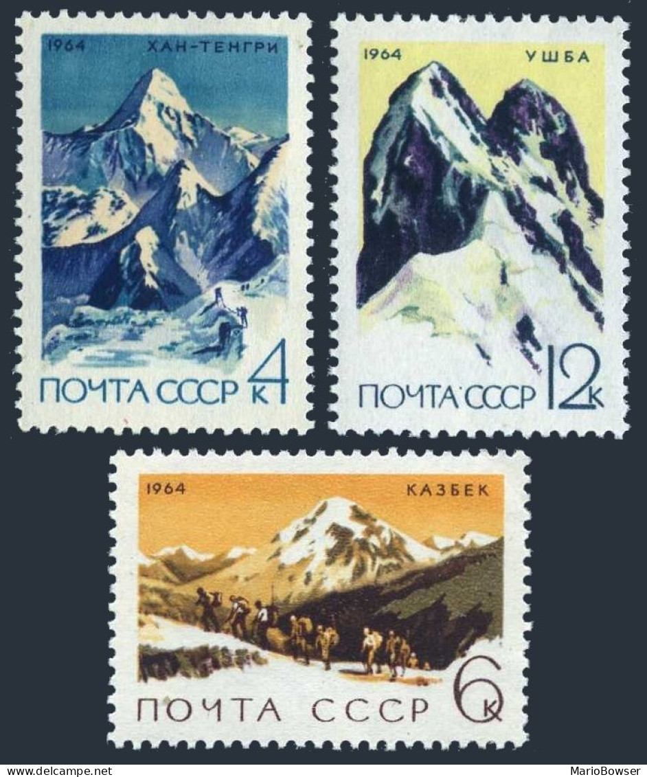 Russia 2982-2984, MNH. Mi 3002-3004. Mountains 1964: Khan Tengri, Kazbek, Ushba. - Nuevos