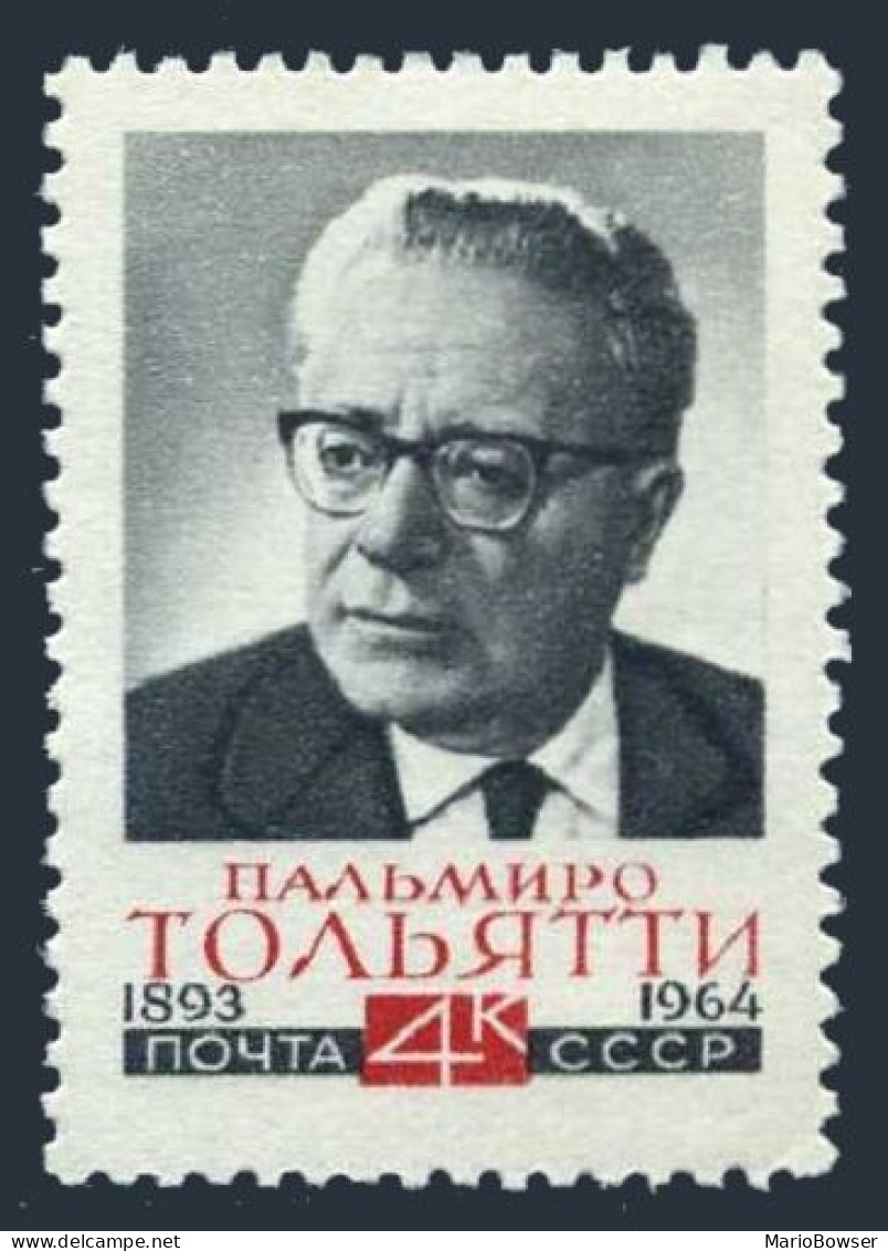 Russia 2939 Two Stamps, MNH. Mi 2955. Palmiro Togliatti, Italian Communist, 1964 - Nuevos