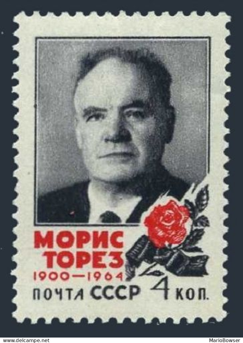 Russia 2920 Two Stamps, MNH. Michel 2939. Maurice Torez, French Communist, 1964. - Nuevos