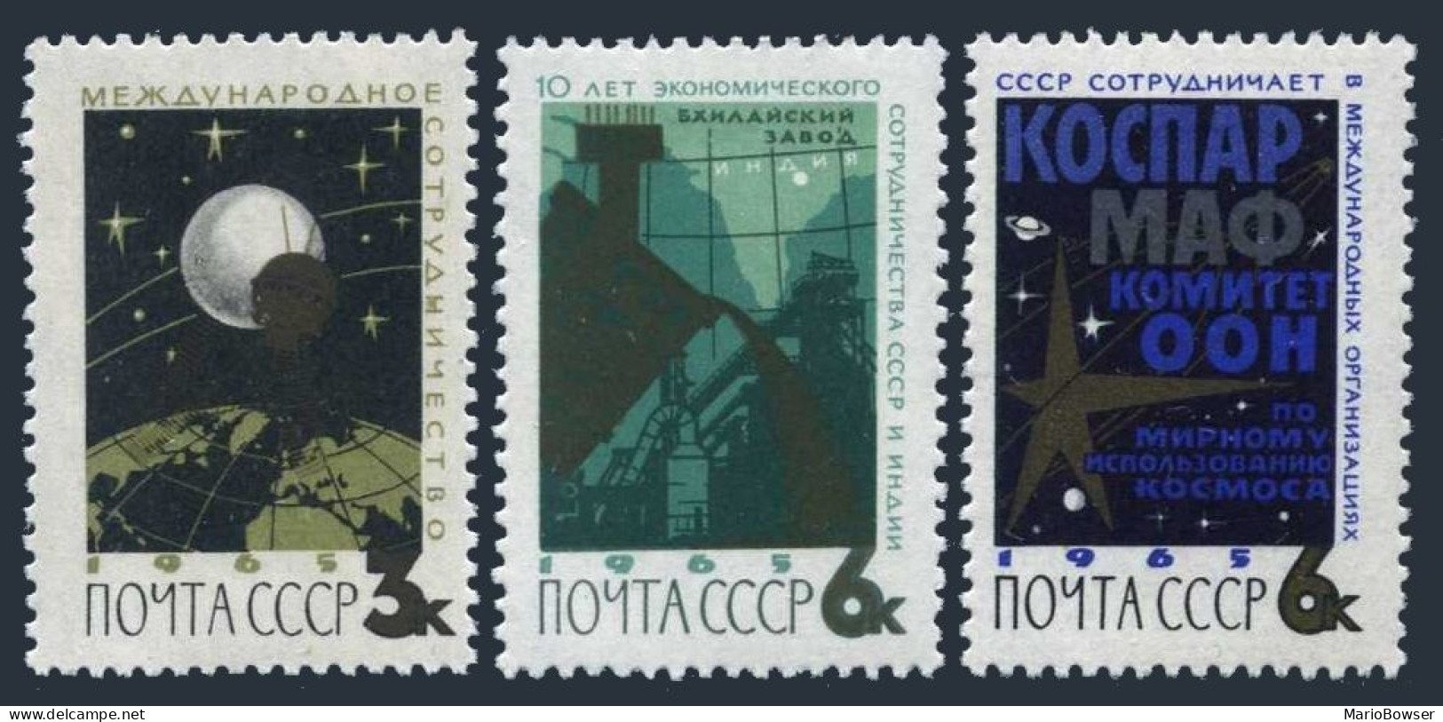 Russia 3053-3055, MNH. Mi 3076-3078. Cooperation In Space, Economic, Steel Mill. - Ongebruikt