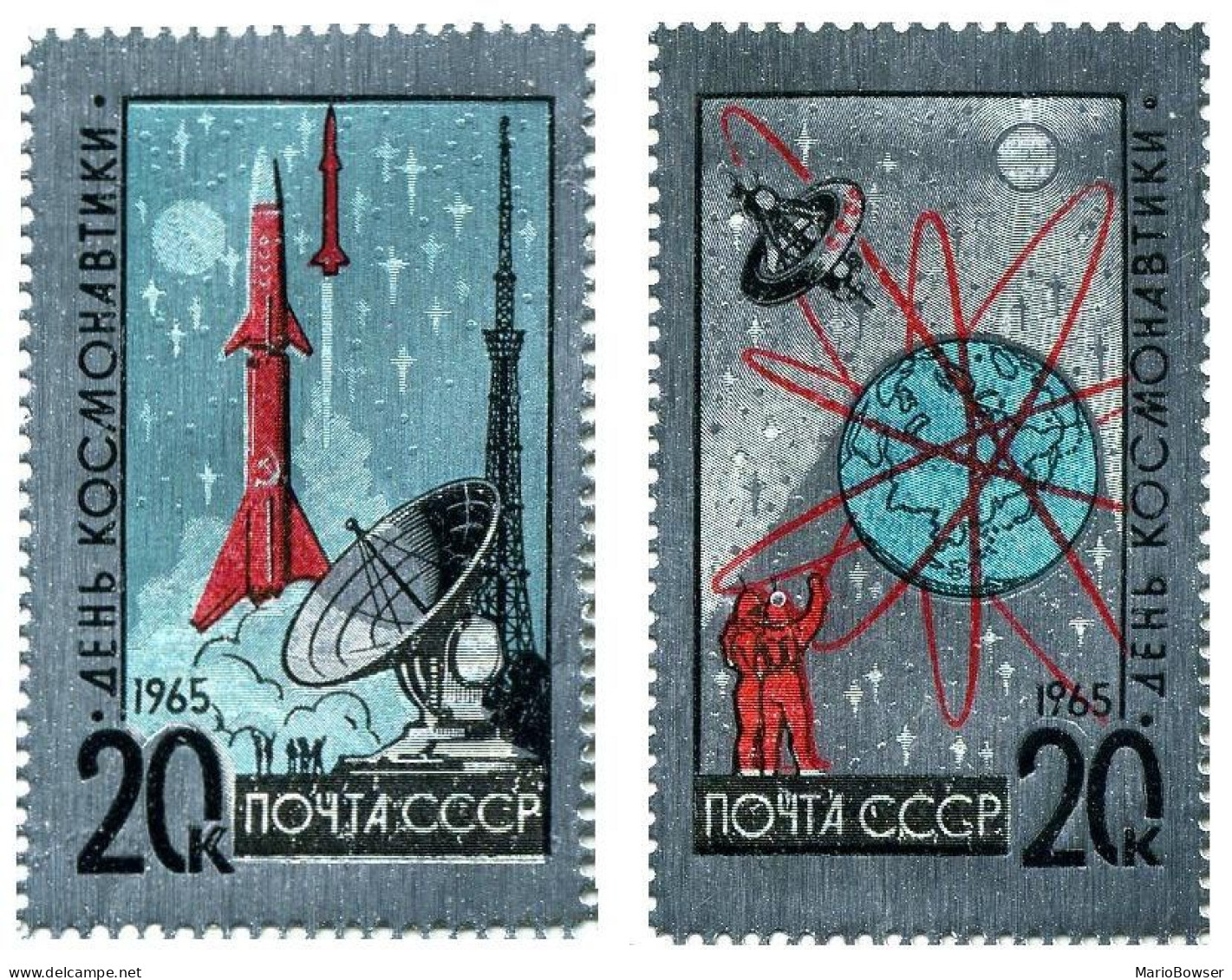 Russia 3022-3023, MNH. Michel 3042-3043. Cosmonauts' Day 04.12.1965. - Ongebruikt