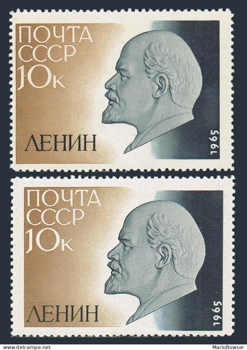 Russia 3024 Two Size Of Stamps, MNH. Michel 3044. Vladimir Lenin,95th Birth Ann. - Ongebruikt