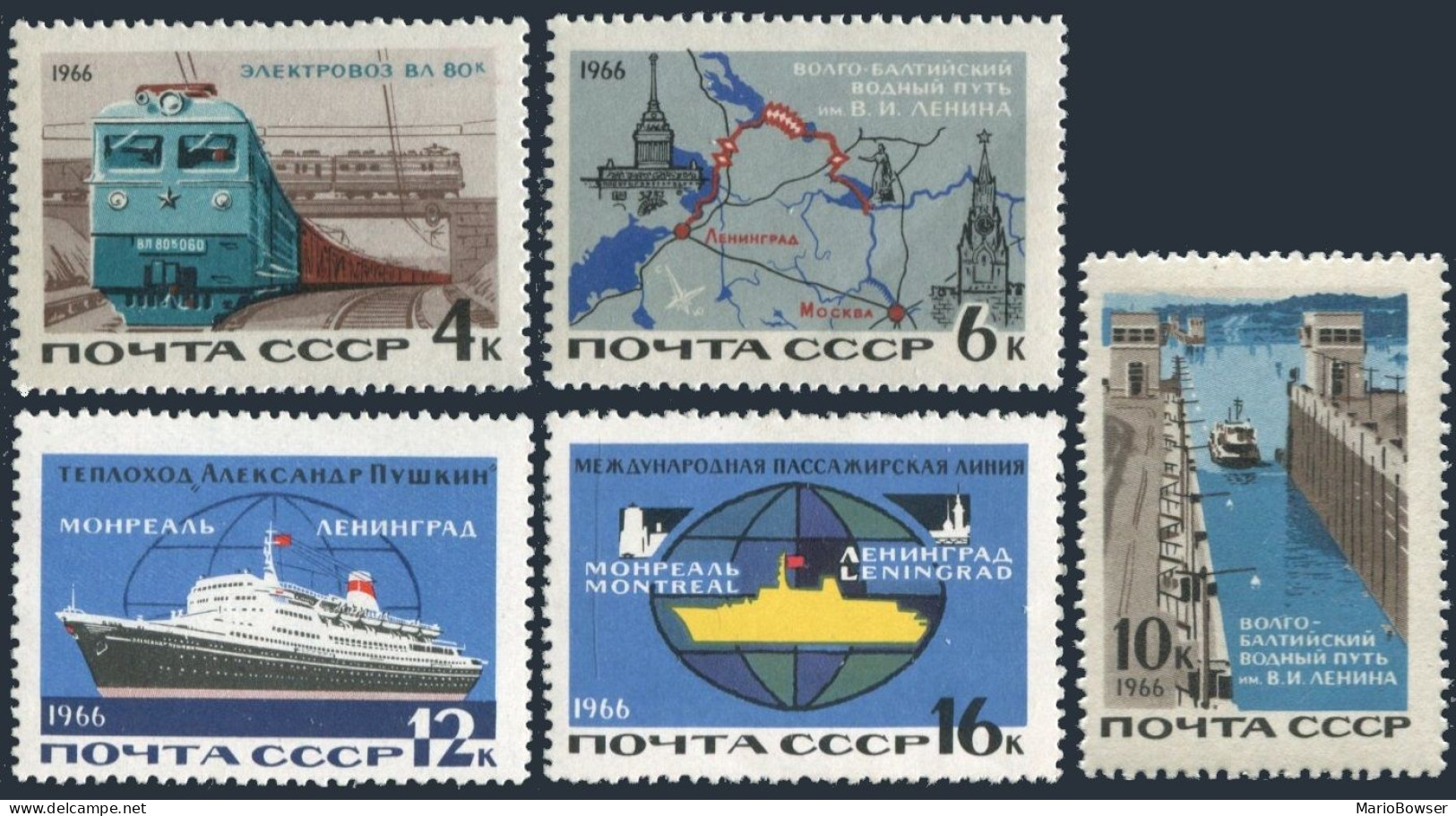 Russia 3179-3183, MNH. Michel 3196-3197, 3253-3255. Modern Transportation, 1966. - Ungebraucht