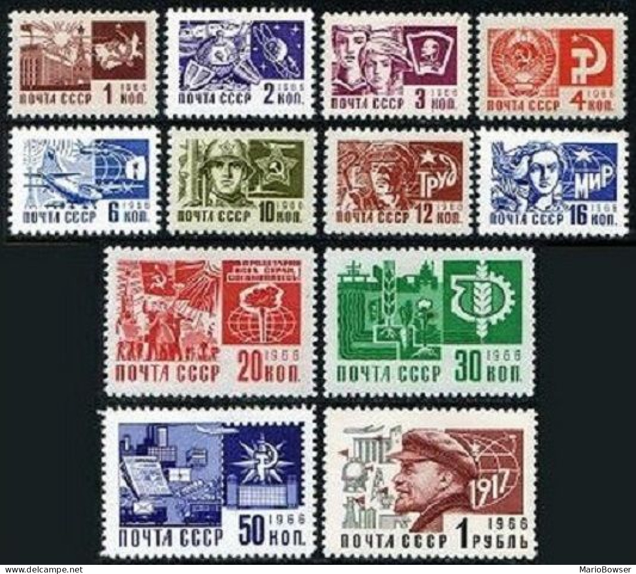 Russia 3470-3481 Blocks/4,MNH. Definitive 1968,engraved.Views,Symbols,Lenin. - Ongebruikt