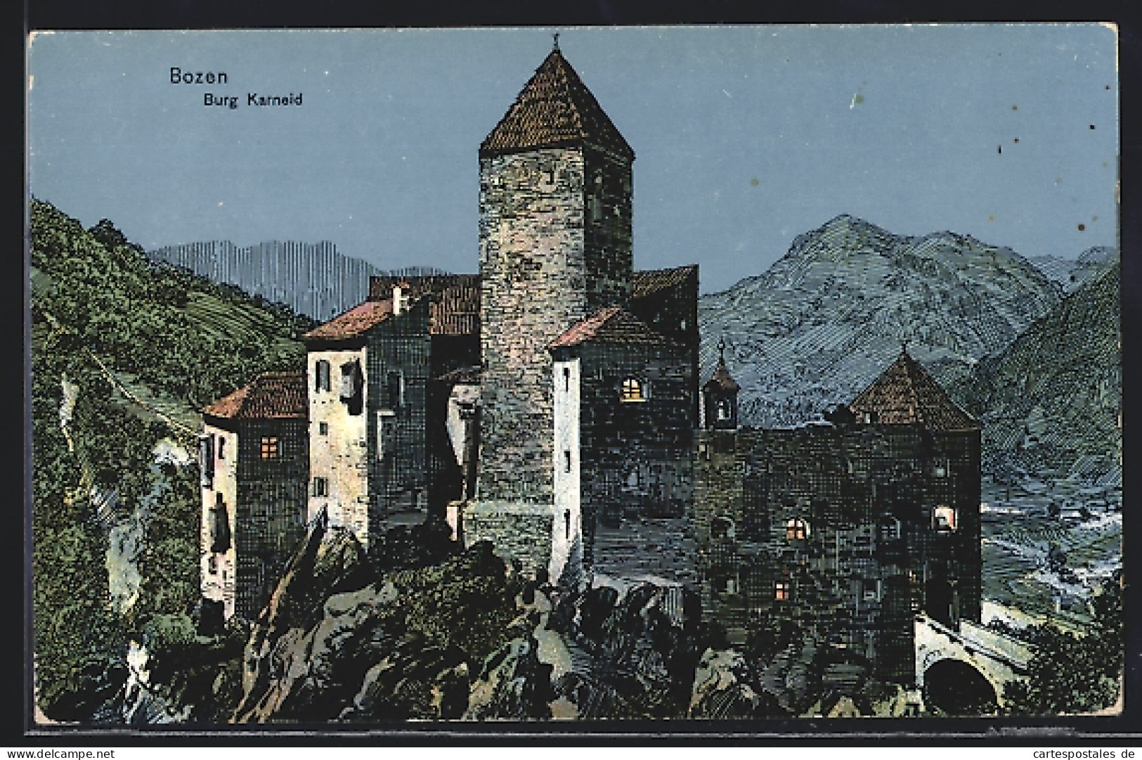 Artista-Cartolina Bozen, Burg Karneid  - Bolzano