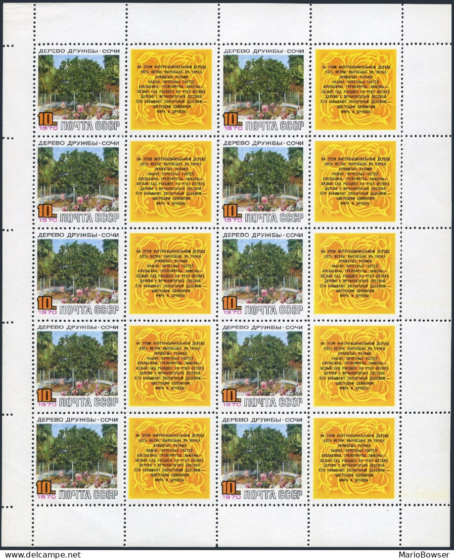Russia 3712/label Sheet,MNH.Michel 3742. Friendship Tree,Sochi,1970. - Unused Stamps