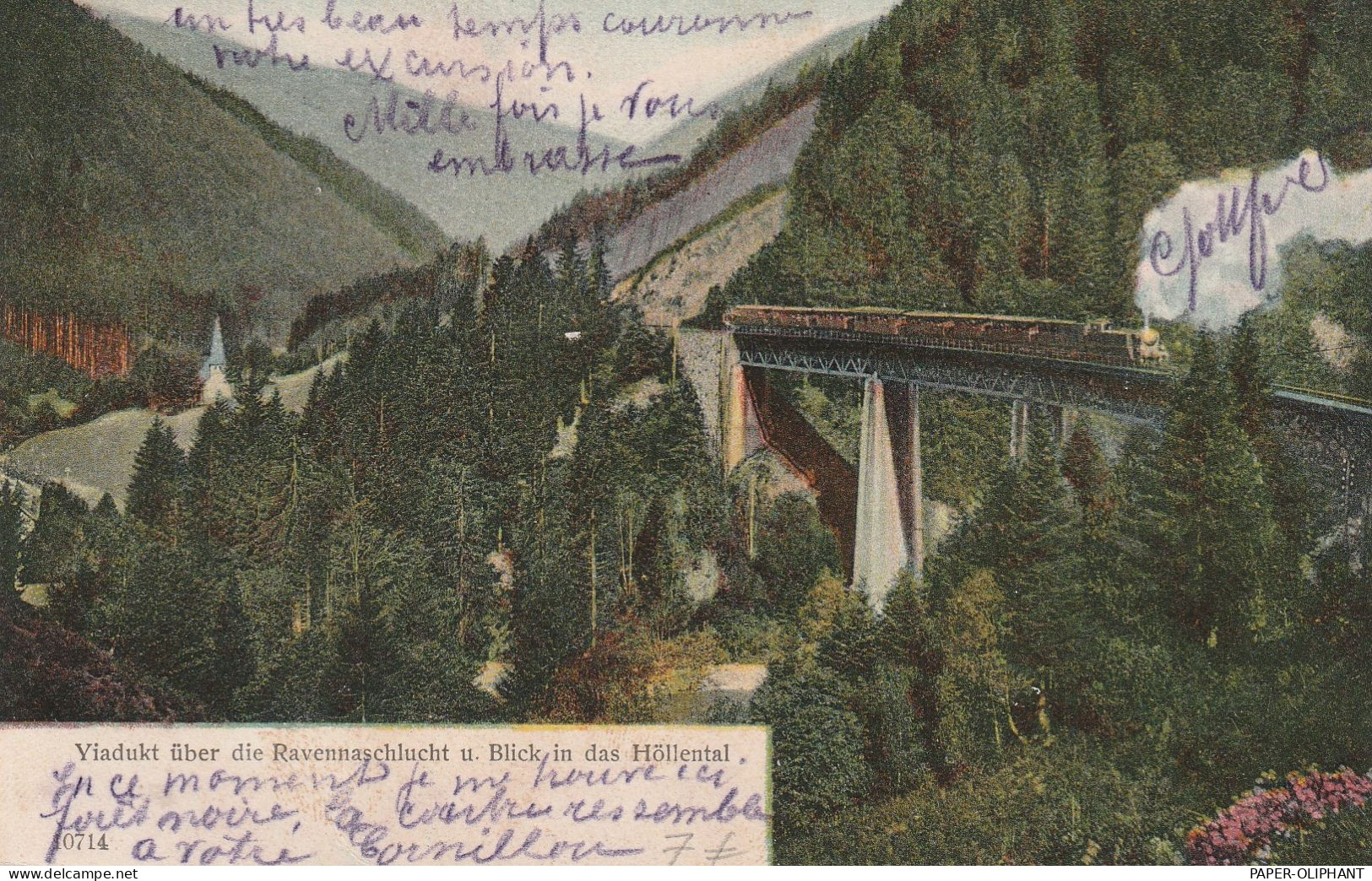 EISENBAHN  / Railway, Dampflok, Ravennaschluchtviadukt, 1904 - Kunstbauten