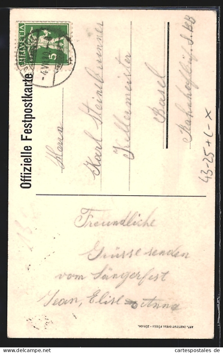 AK Bischofszell, Stadttor, Thurg. Kantonalsängerfest 3. / 4. Juli 1910  - Bischofszell