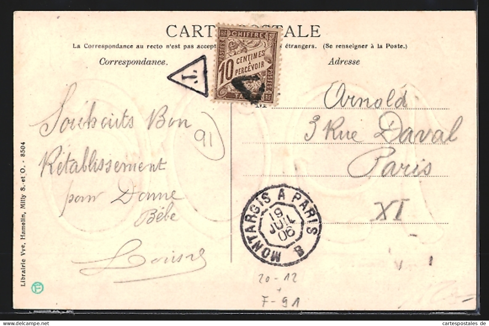 CPA Milly, Hôtellerie Du Lion D`Or, Le Chateau, La Roche Feuilletée In Der Jahreszahl 1906  - Other & Unclassified