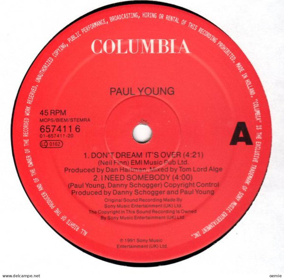 PAUL  YOUNG  DON'T DREAM IT'S OVER - 45 Rpm - Maxi-Single