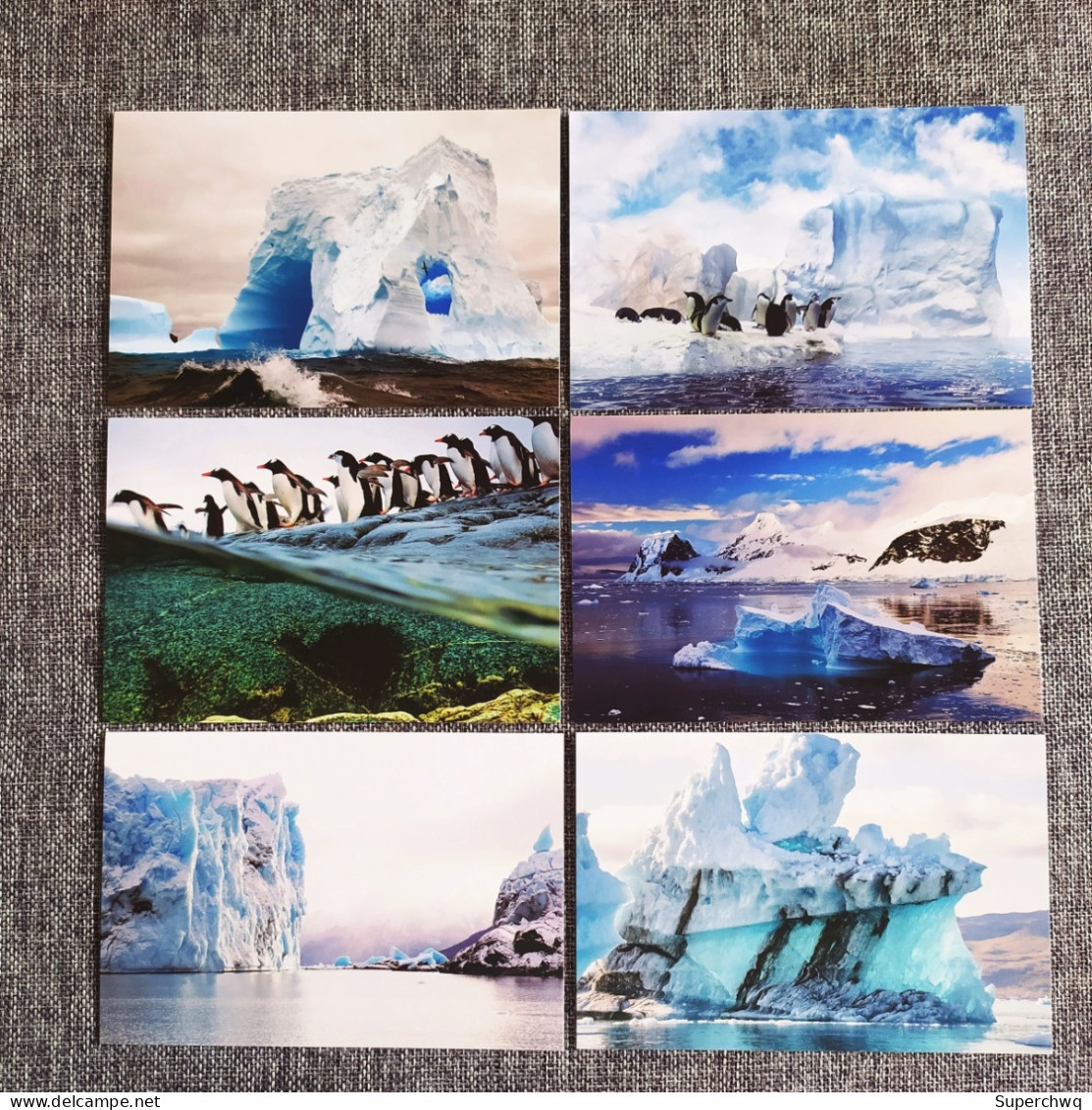 China postcard A set of 16 polar close-up postcards with ice and snow in Antarctica