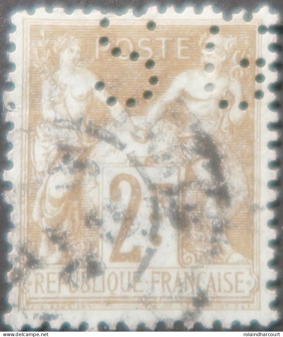 R1311/3121 - FRANCE - SAGE TYPE I N°105 Avec Perforations : " SG " - Cote (2024) : 55,00 € - 1876-1878 Sage (Tipo I)