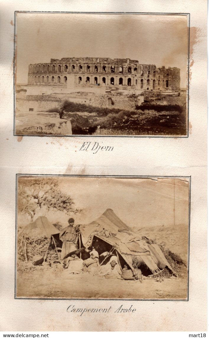 2 Photos Originales - Campement Arabes & El Djem - Tunisie 1882 - Pas Carte Postale - - Tunisie