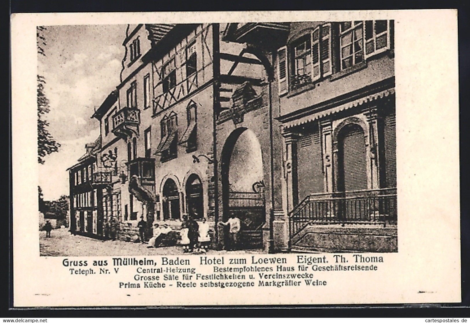 AK Müllheim /Baden, Hotel Zum Loewen, Bes. Th. Thoma  - Müllheim