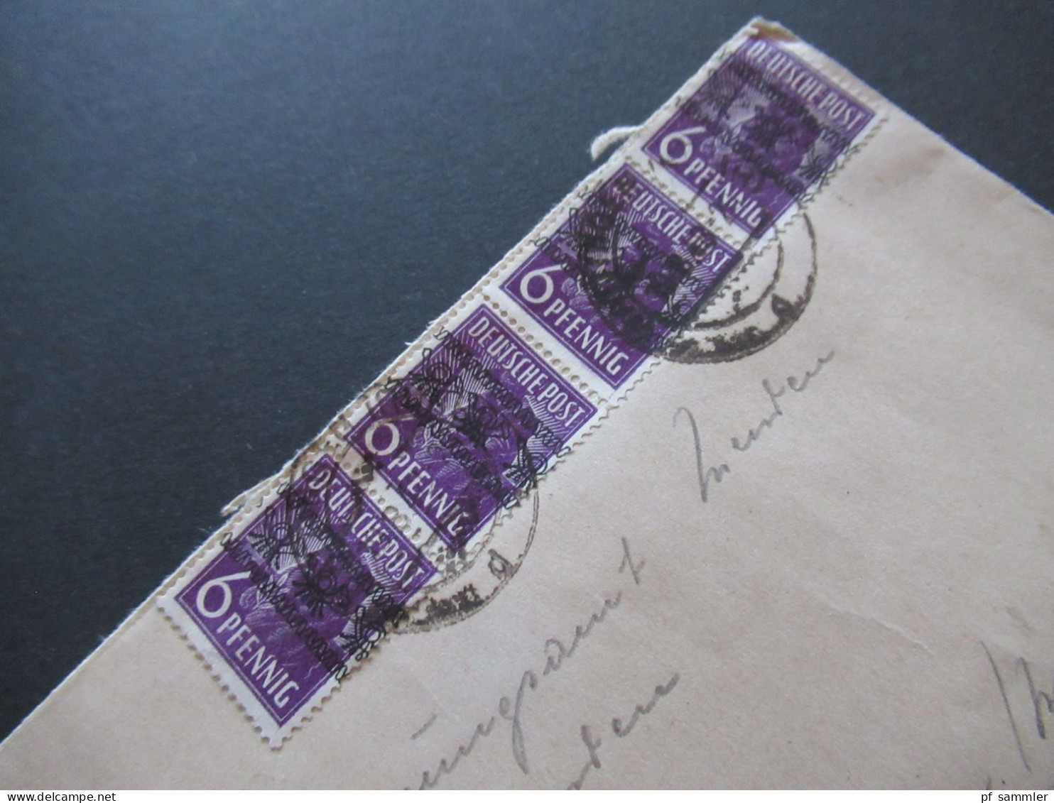 1948 Bizone Bandaufdruck Nr.37 I (4) MeF Senkrechter 4er Streifen Tagesstempel Hattingen Nach Menden Gesendet - Storia Postale