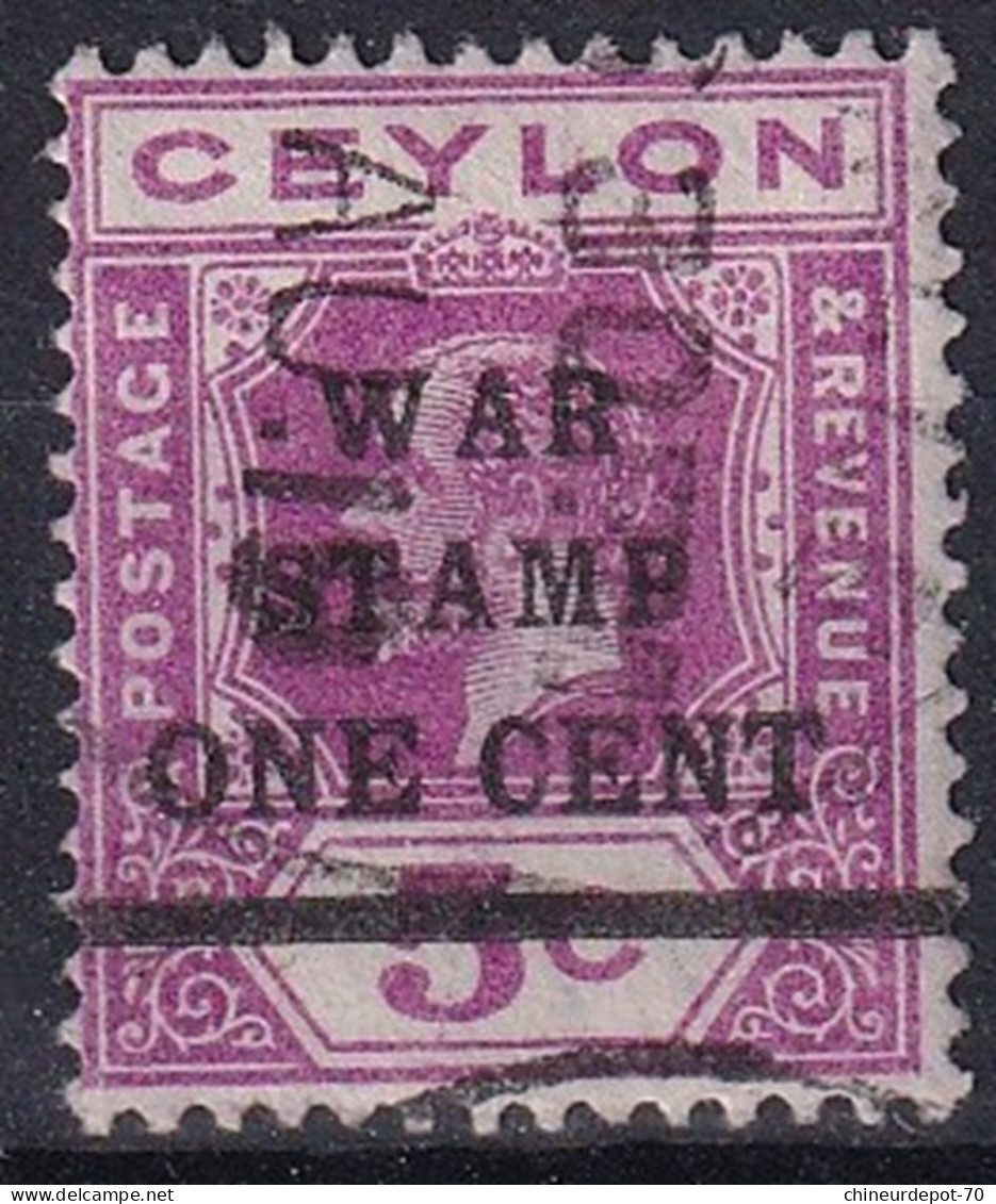 Ceylon King War Stamp One Cent - Ceylon (...-1947)