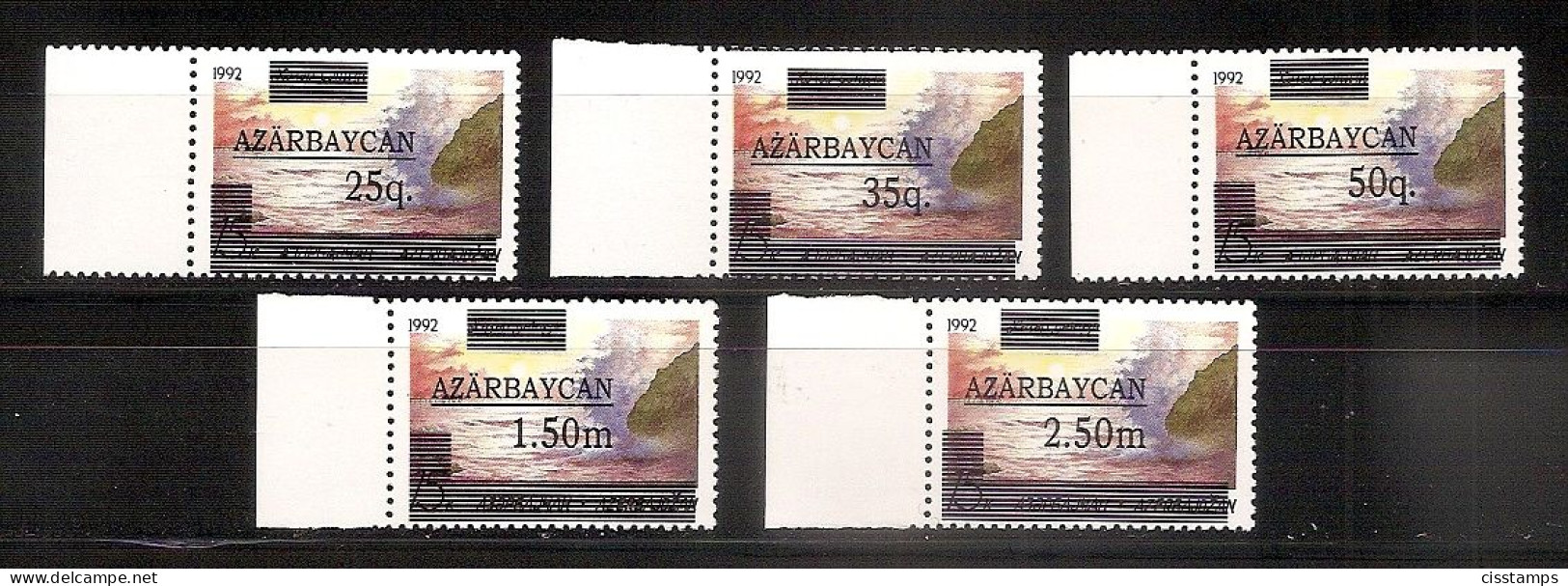Azerbaijan 1992●Caspian Sea Mi II With Surcharge●●Kaspisches Meer Mi II Mit Aufdruck●Mi70-74II MNH - Azerbaïdjan